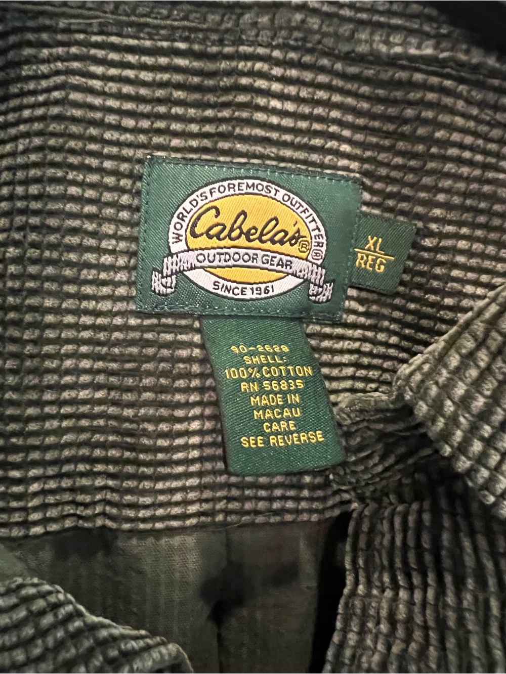 Cabelas Men's Olive Green Corduroy Shirt Jacket - Picture 4 of 5
